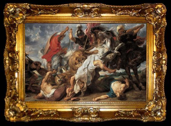 framed  Peter Paul Rubens TheLion Hunt (mk01), ta009-2